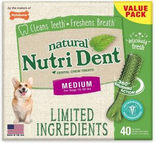 Nylabone Natural Nutri Dent Fresh Breath Dental Chews - Limited Ingredients (size: Medium - 40 Count)